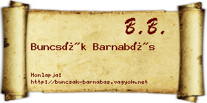 Buncsák Barnabás névjegykártya