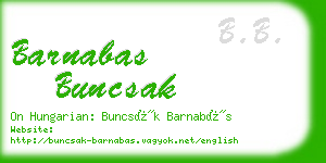 barnabas buncsak business card